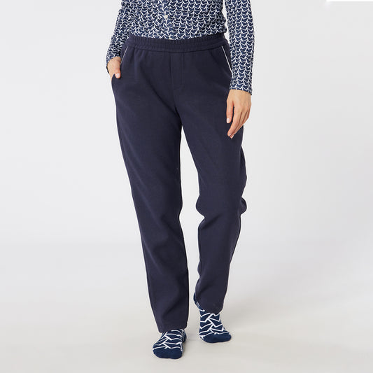 Swing Out Sister Bonded Fleece Trousers With Side Zip in Navy