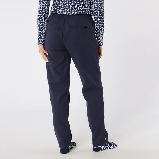 Swing Out Sister Bonded Fleece Trousers With Side Zip in Navy