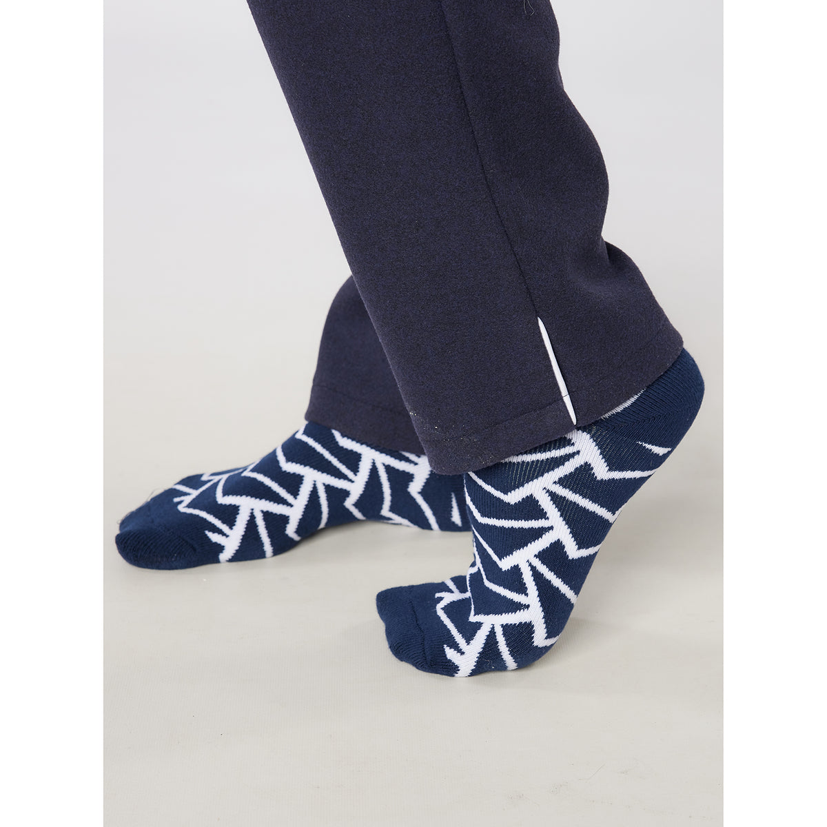 Swing Out Sister Bonded Fleece Trousers With Side Zip in Navy