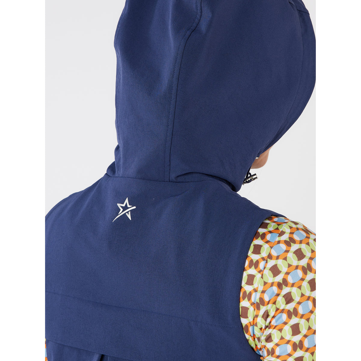Swing Out Sister Winter Golf Dress with Front Pocket & Adjustable Hood in Navy 