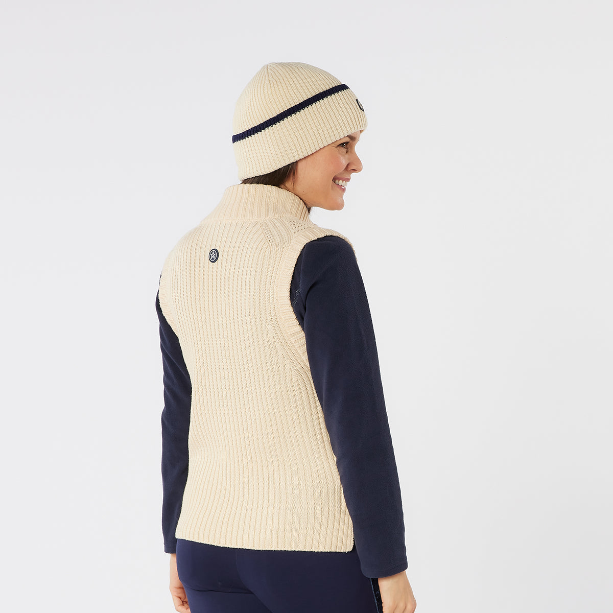 Swing Out Sister 1/4 Zip Sleeveless Pullover with Contour Ribbing