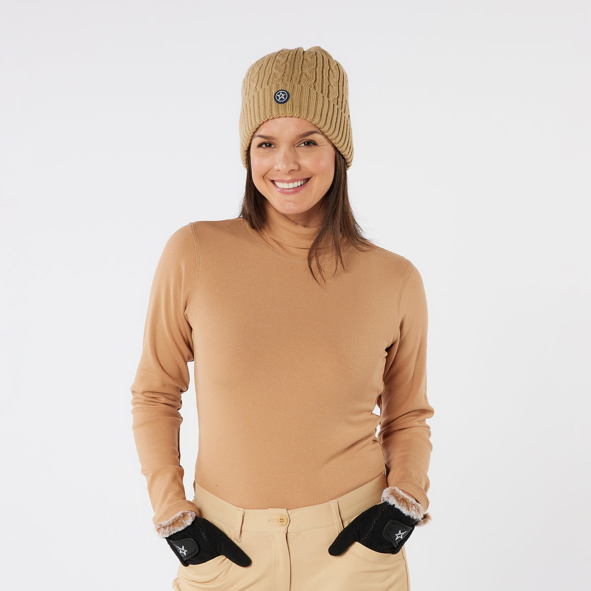 Swing Out Sister Soft-Stretch Ribbed Roll Neck with Brushed Back Inner