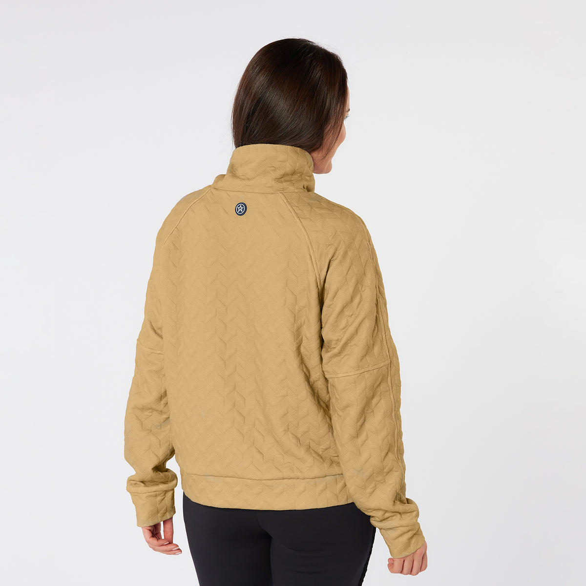 Swing Out Sister Ladies Quilted Lined Sweater with 1/4 Zip