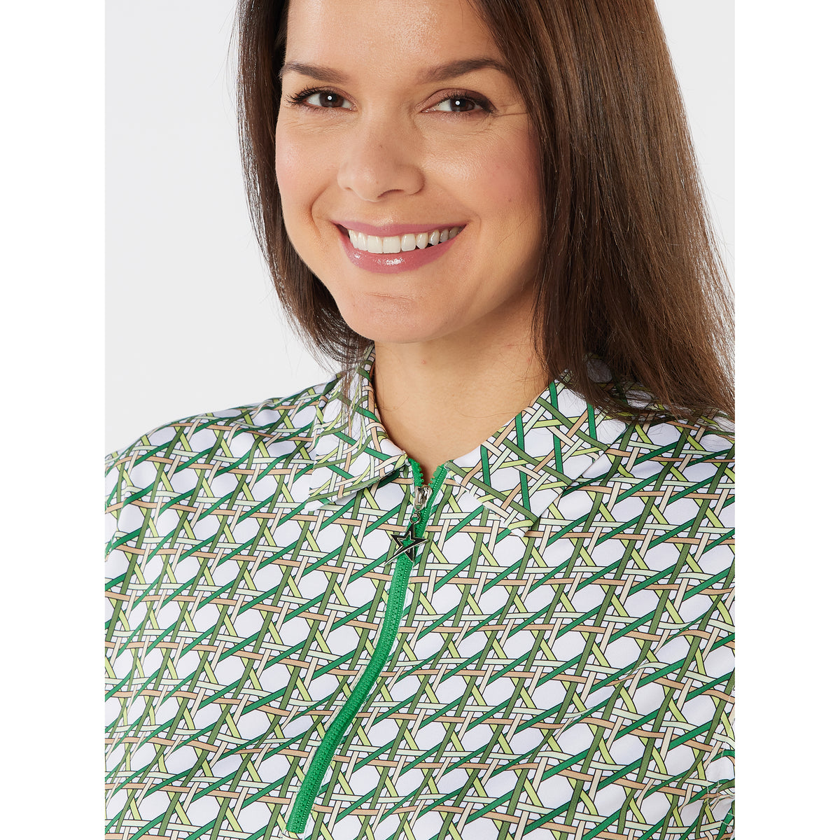 Swing Out Sister Sleeveless Polo with Zip Neck