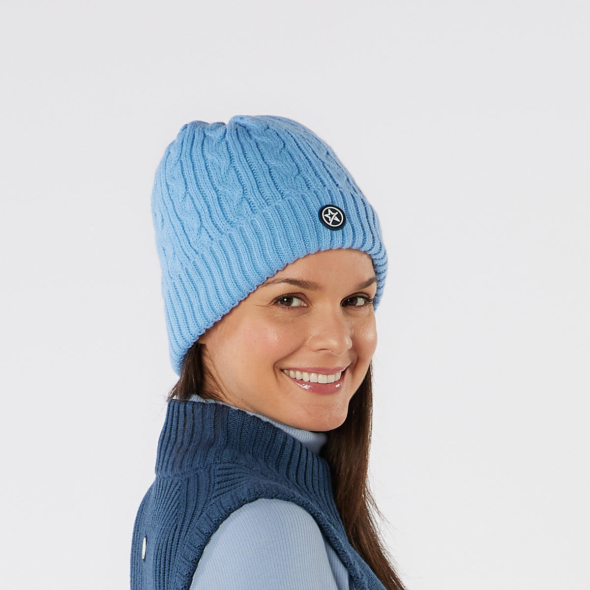 Swing Out Sister Ladies Fleece Lined Cable Knit Beanie Hat