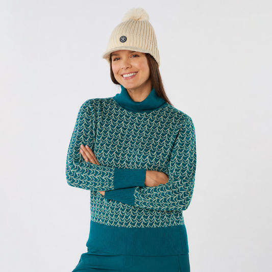 Swing Out Sister Ultra-Soft Pattern Knit Roll Neck