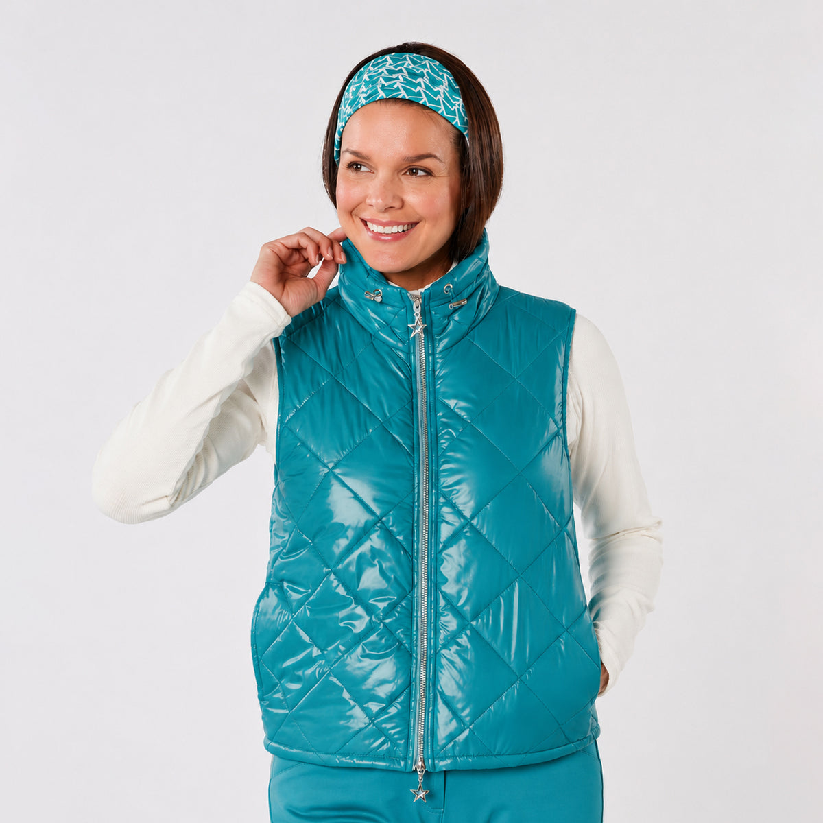 Swing Out Sister Warm Quilted Gilet with Adjustable Toggle Collar