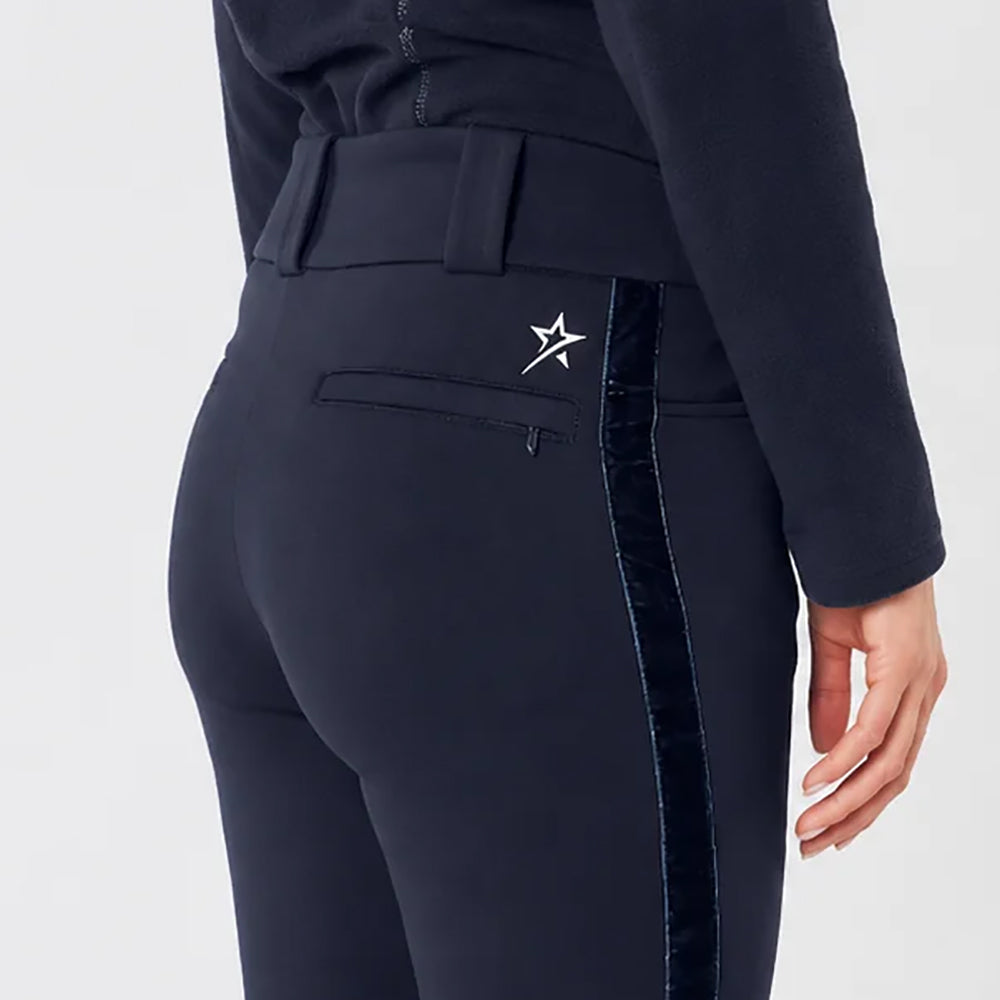 Swing Out Sister Thermal Pull-On Fleece Backed Trousers with Belt Loops in Navy