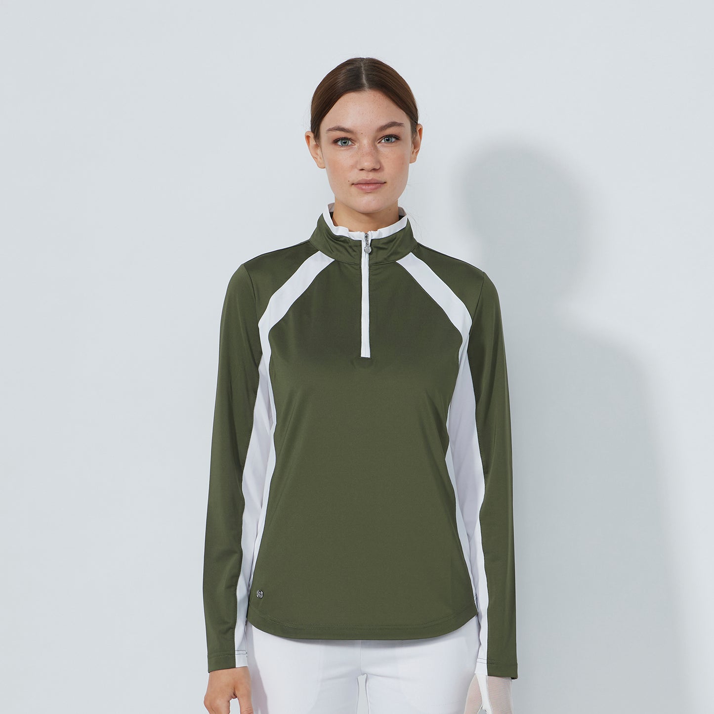 Daily Sports Ladies Lightweight Zip-Neck Top with Colour Blocks