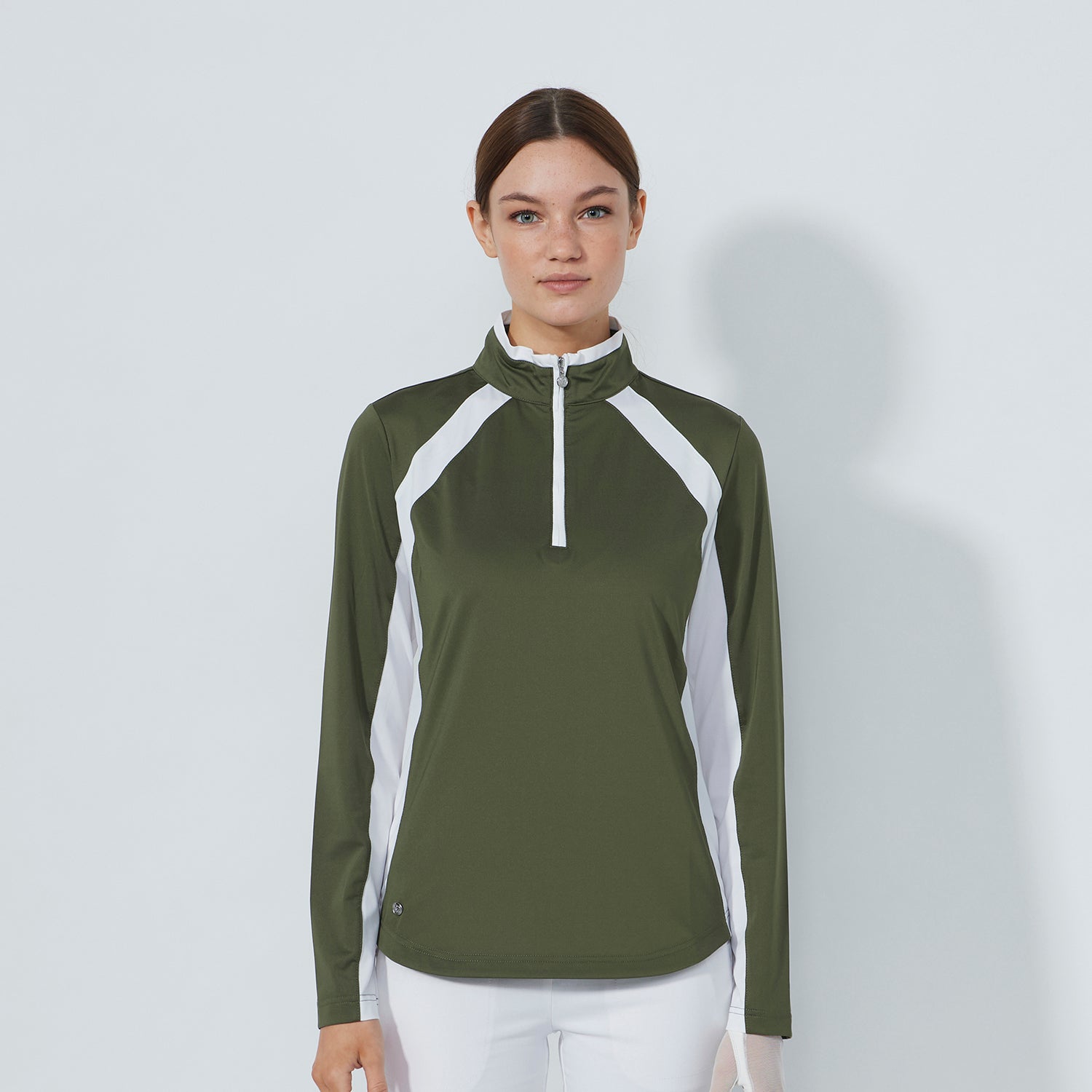 Daily Sports Ladies Lightweight Zip-Neck Top with Colour Blocks