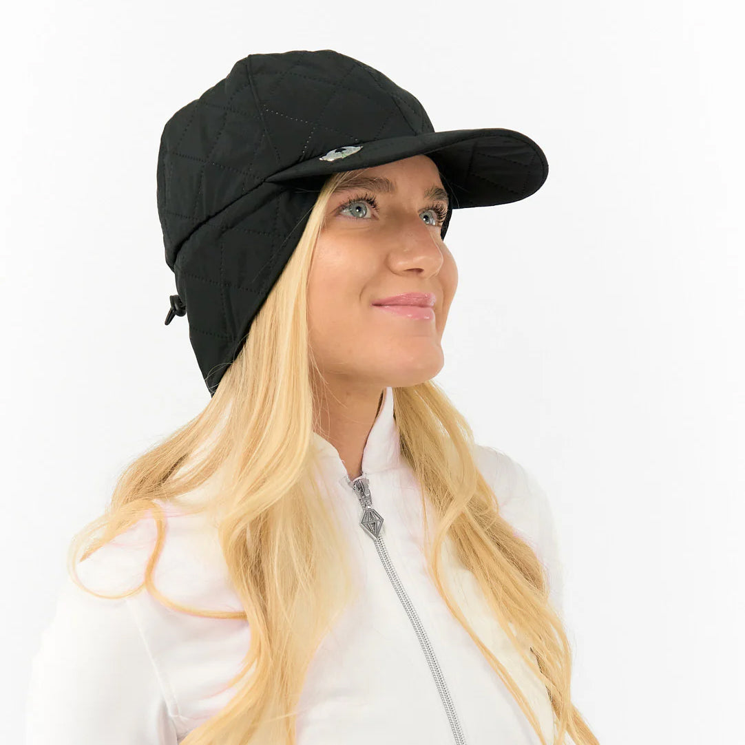 Surprizeshop Ladies Fleece Lined Waterproof Cap in Black