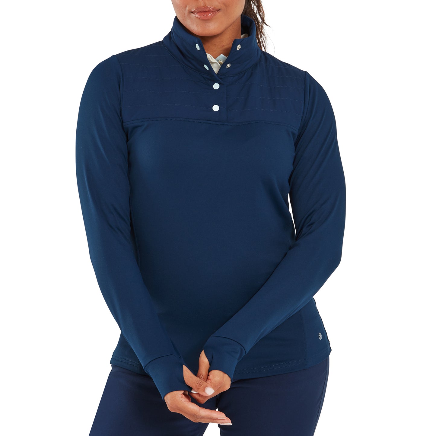 FootJoy Ladies Fleece Backed Thermal Hybrid Top in Navy