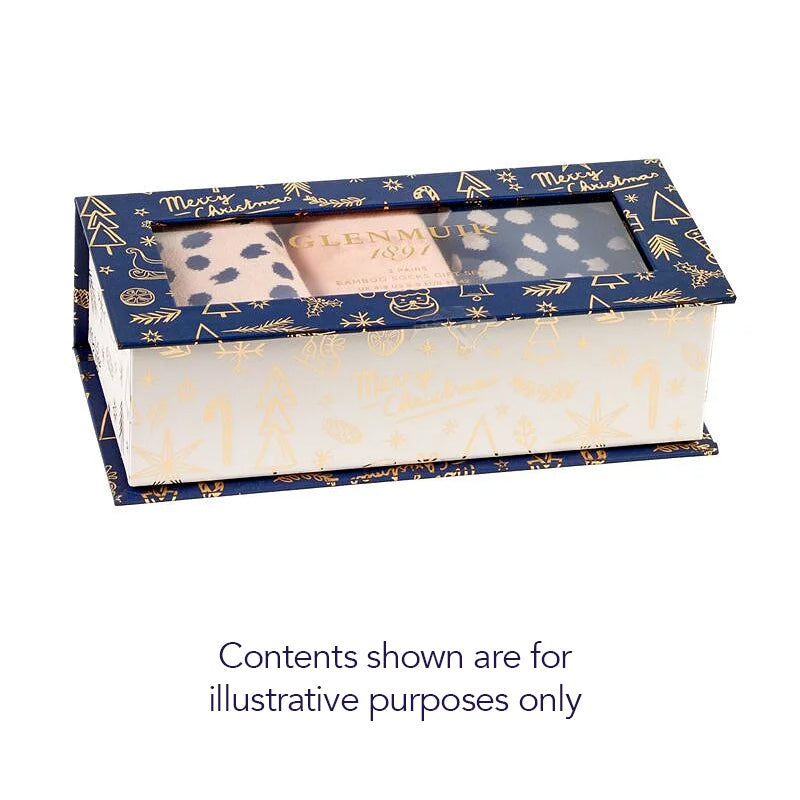 Glenmuir Ladies 3-Pair Pack of Bamboo Socks in Christmas Inspired Gift Box