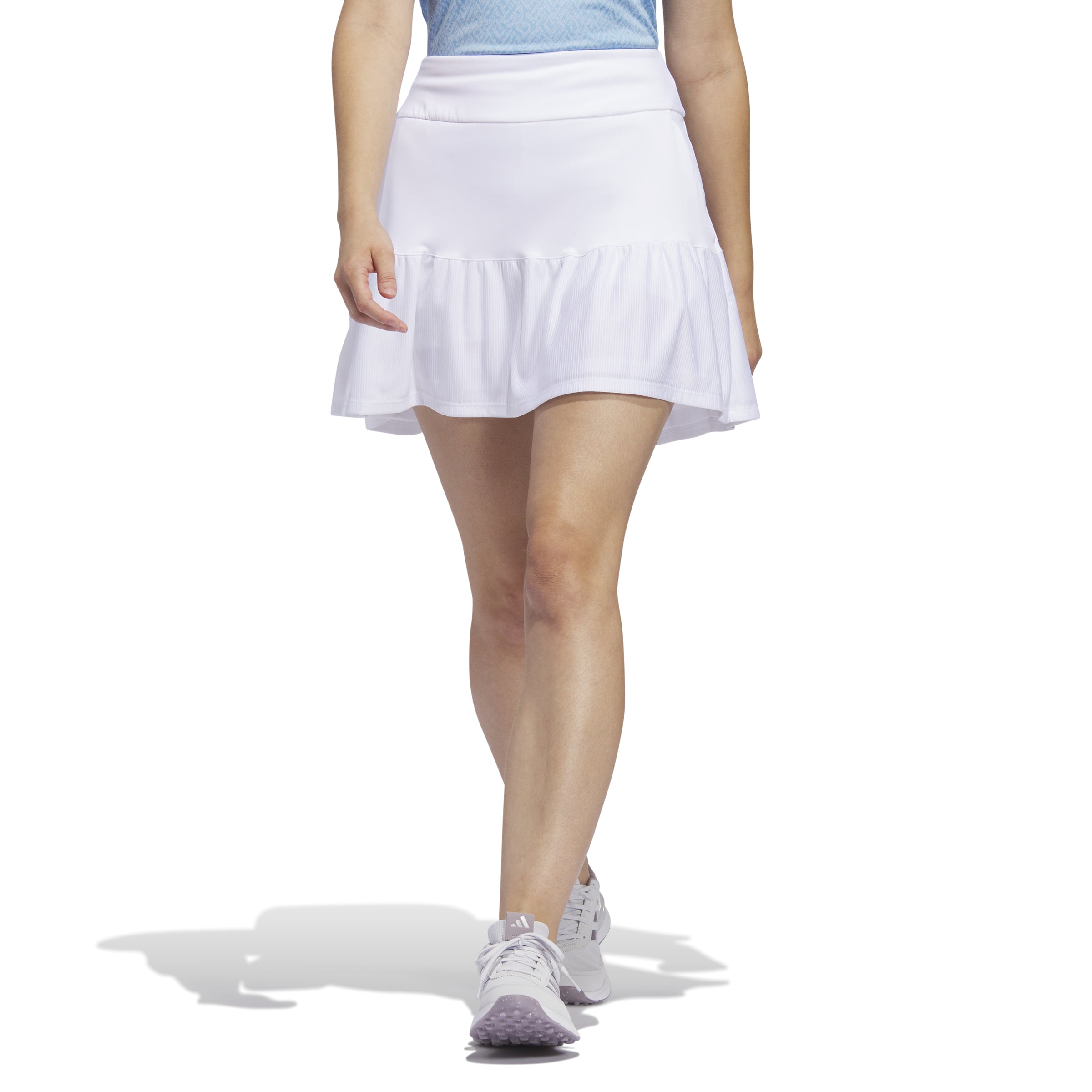 adidas Ladies Deep Frilled Golf Skort in White GolfGarb