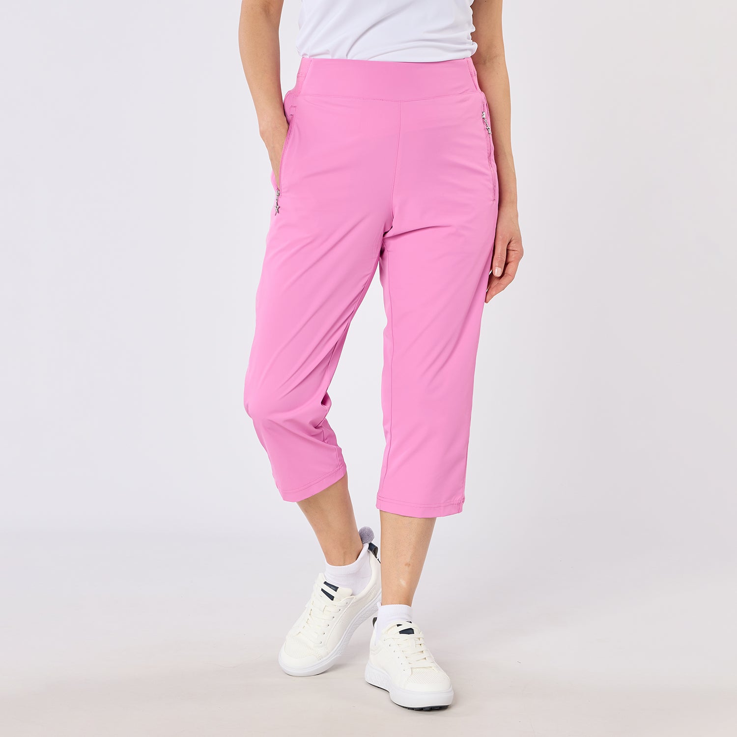 Swing Out Sister Ladies Pull-On Capris - Stretch Woven Comfort for Effortless Movement
