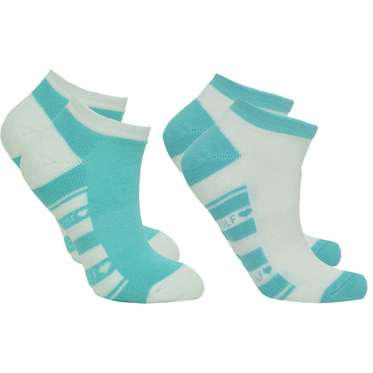 Pure Ladies 2 Pack Sock in Blue Feather & White