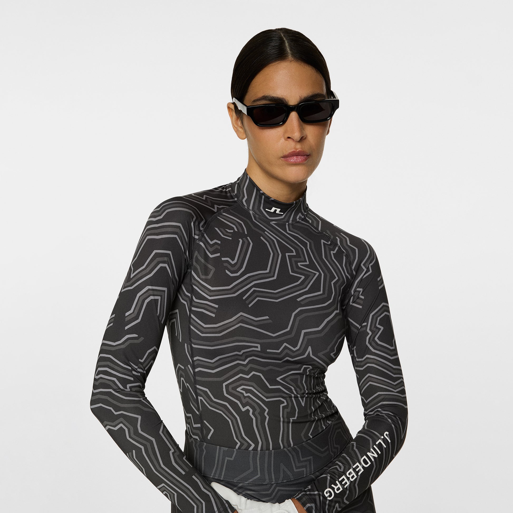 J.Lindeberg Ladies Compression Top in Contour Print