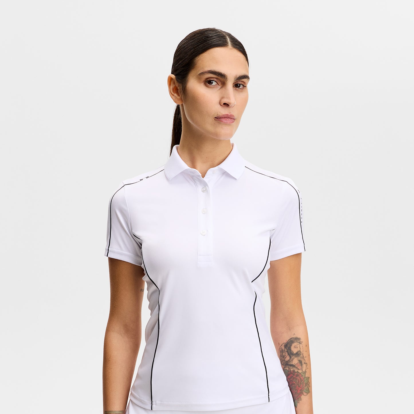 J.Lindeberg Ladies Short Sleeve Polo for Sophisticated Style with Athletic Performance