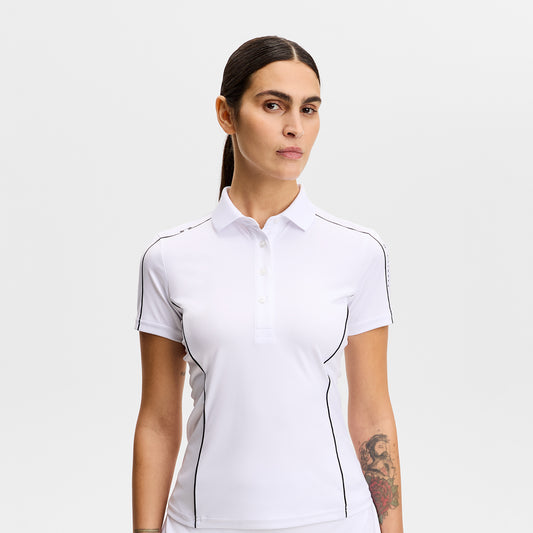 J.Lindeberg Ladies Short Sleeve Polo for Sophisticated Style with Athletic Performance