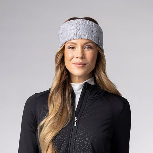 Glenmuir Ladies Thermal Lined Knitted Headband in Light Grey Marl