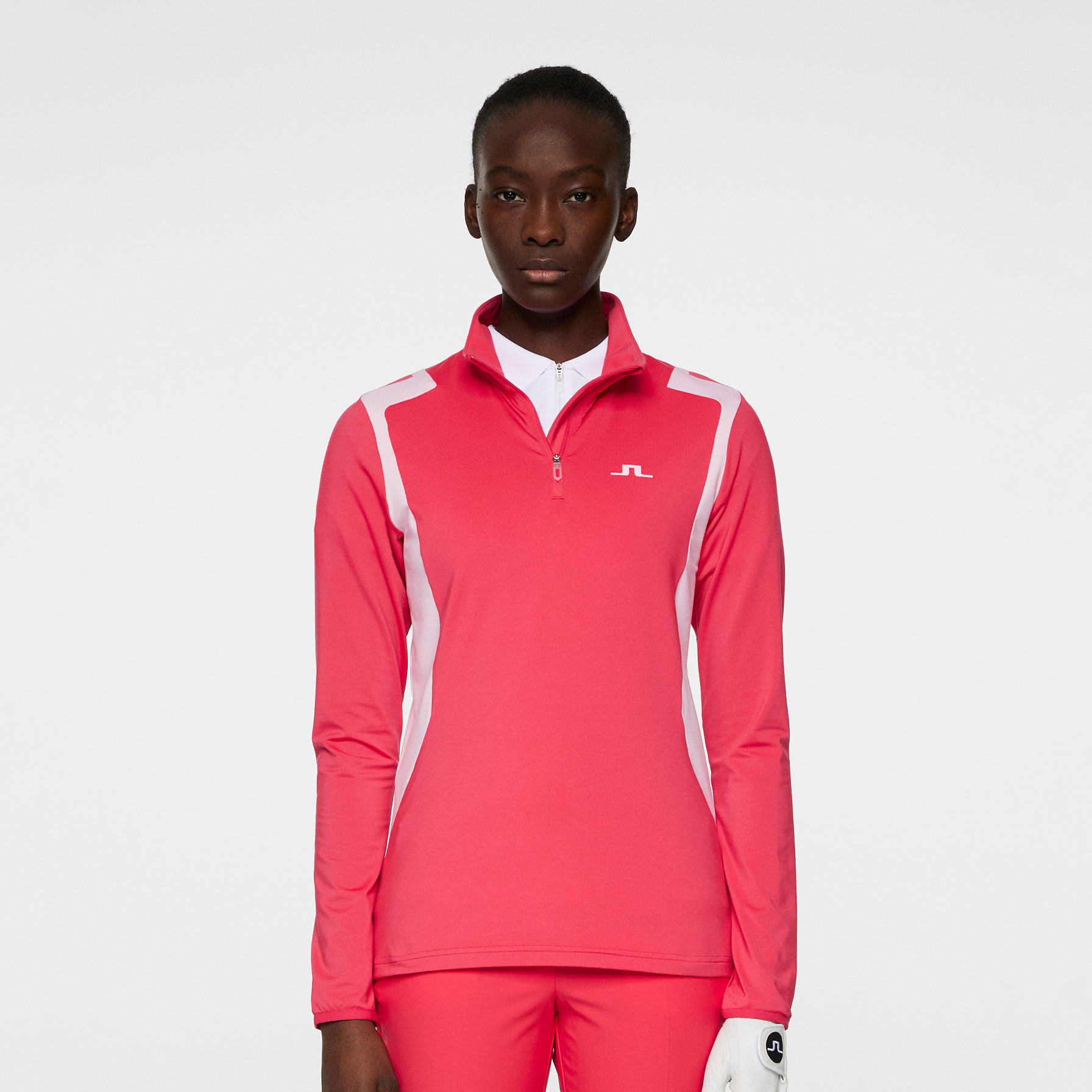 J.Lindeberg Ladies Brushed Back Quarter Zip Mid-Layer