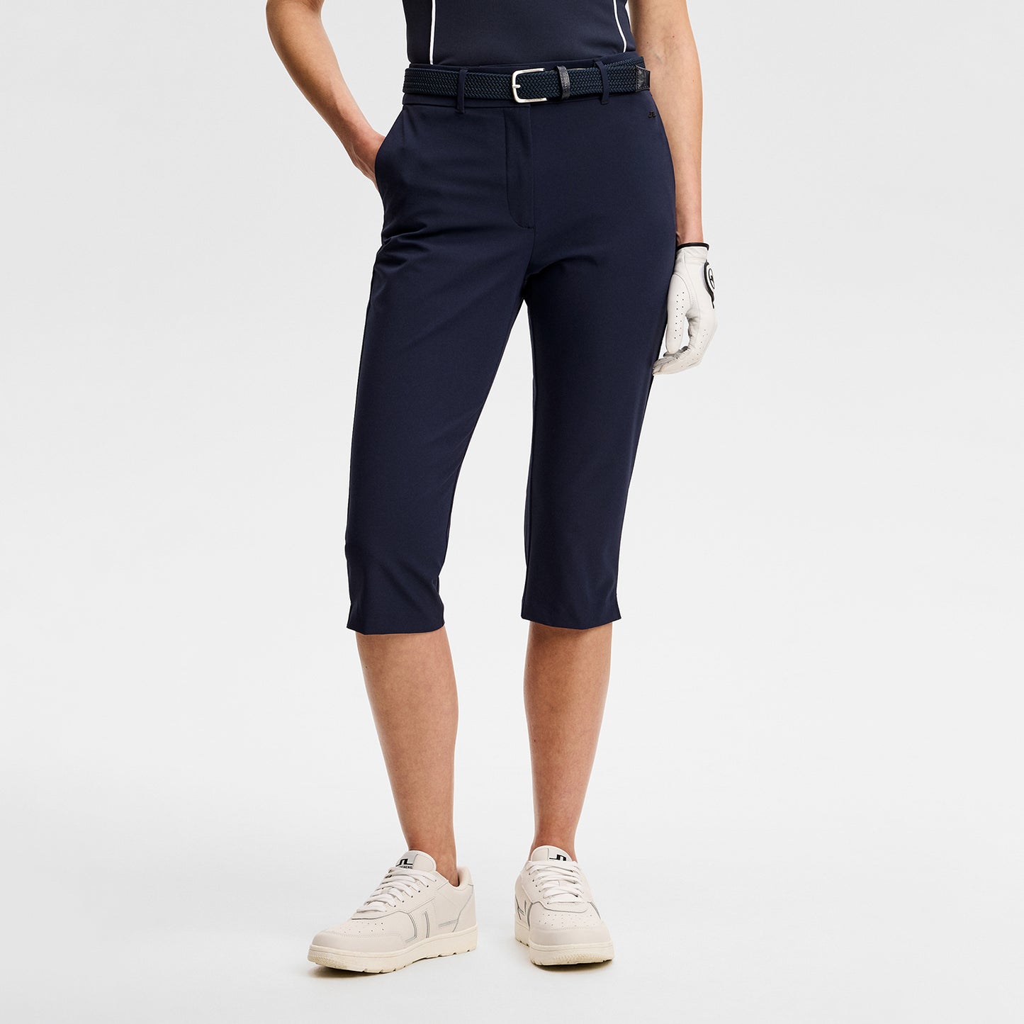 J.Lindeberg Ladies Navy Capris for Lightweight Comfort with Modern Elegance