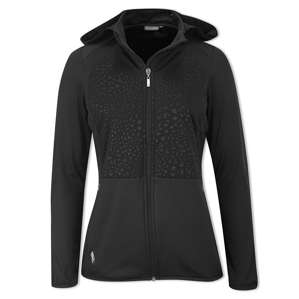 Glenmuir Ladies Black Hooded Hybrid Jacket - Feminine Style & Performance for Every Round