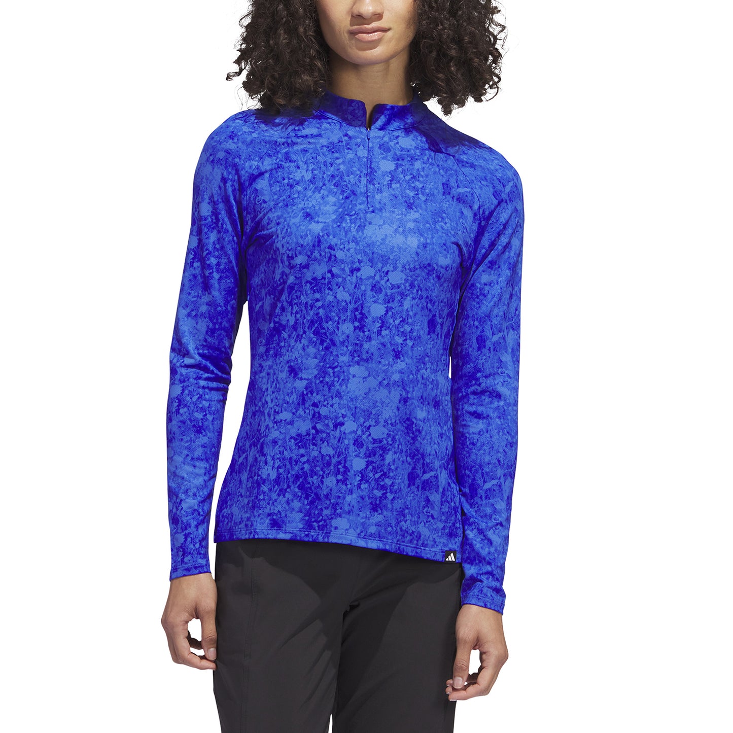 adidas Ladies Long Sleeve Zip Neck Golf Top with Abstract Print - Medium Only Left