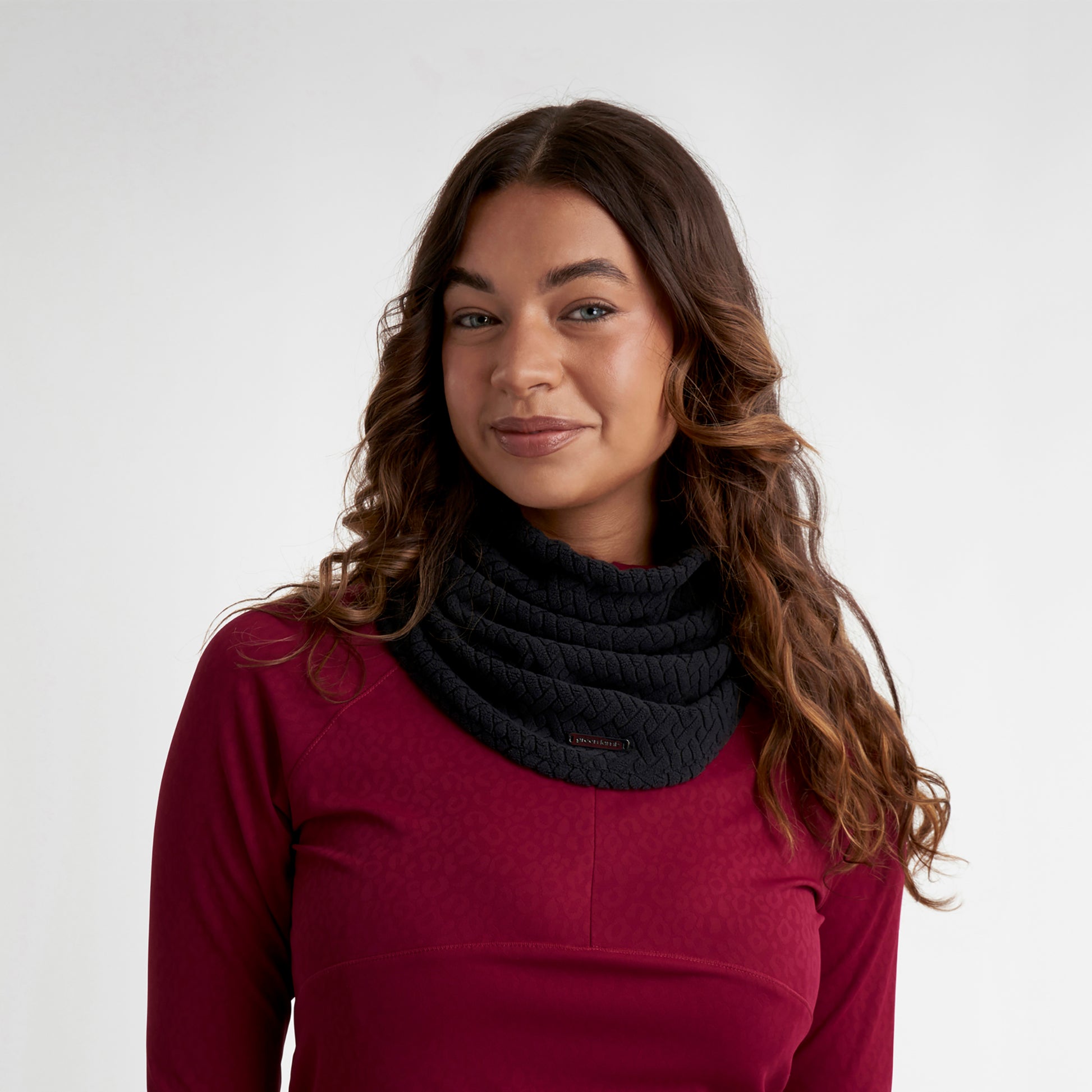 Green Lamb Ladies Textured Fleece Snood Black