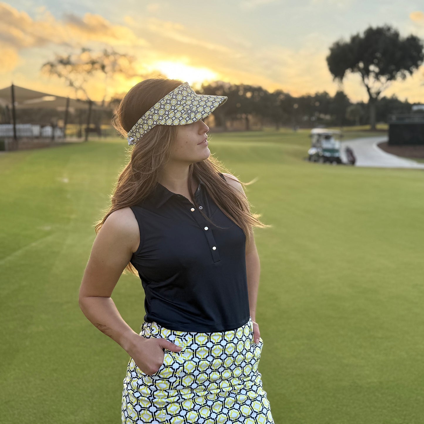 Swing Out Sister Sleeveless Golf Polo in Navy Blazer