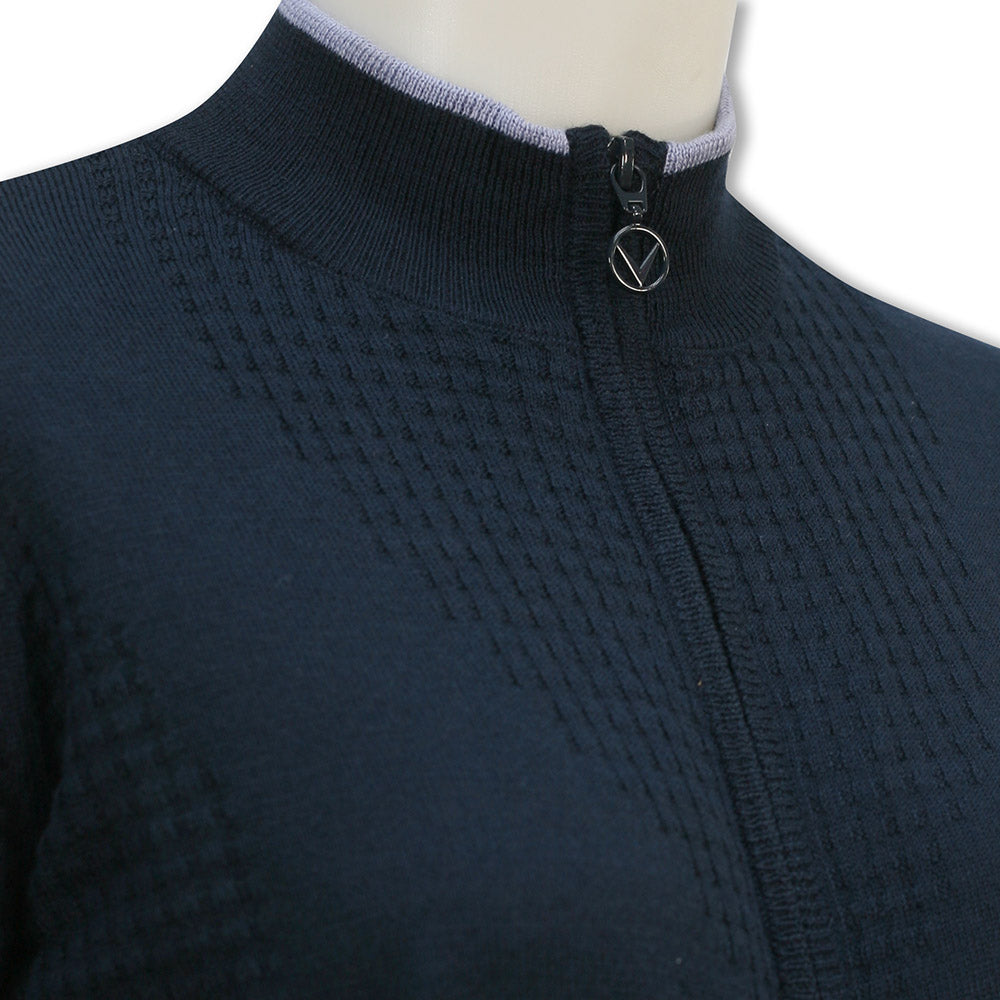Callaway Ladies Lined Windstopper Full-Zip Sweater in Navy Blue