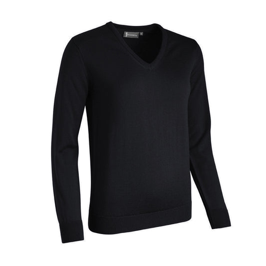 Glenmuir Ladies 100% Extra Fine Merino V-Neck Sweater in Black