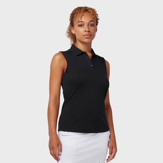 Callaway Ladies Essential Sleeveless Opti-Dri Polo in Caviar Black