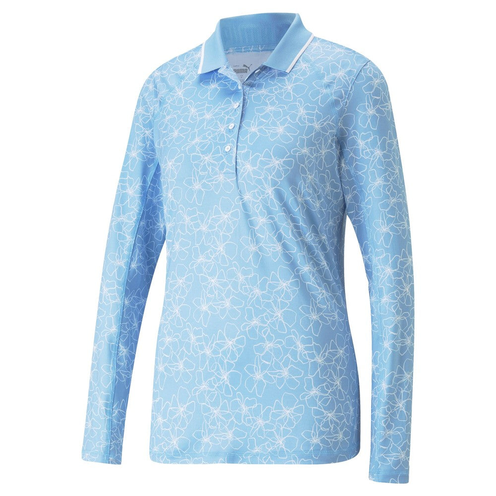 Puma Ladies YOU-V Island Flower Print Long Sleeve Golf Polo Shirt