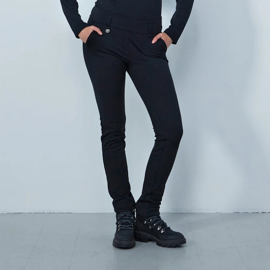 Daily Sports Ladies Black Pull-On Trousers with Brushed Inner