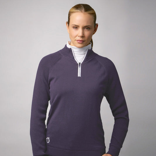 Sunderland Ladies Lined Cotton Sweater - Naturally Soft with Stylish Contrast Accents