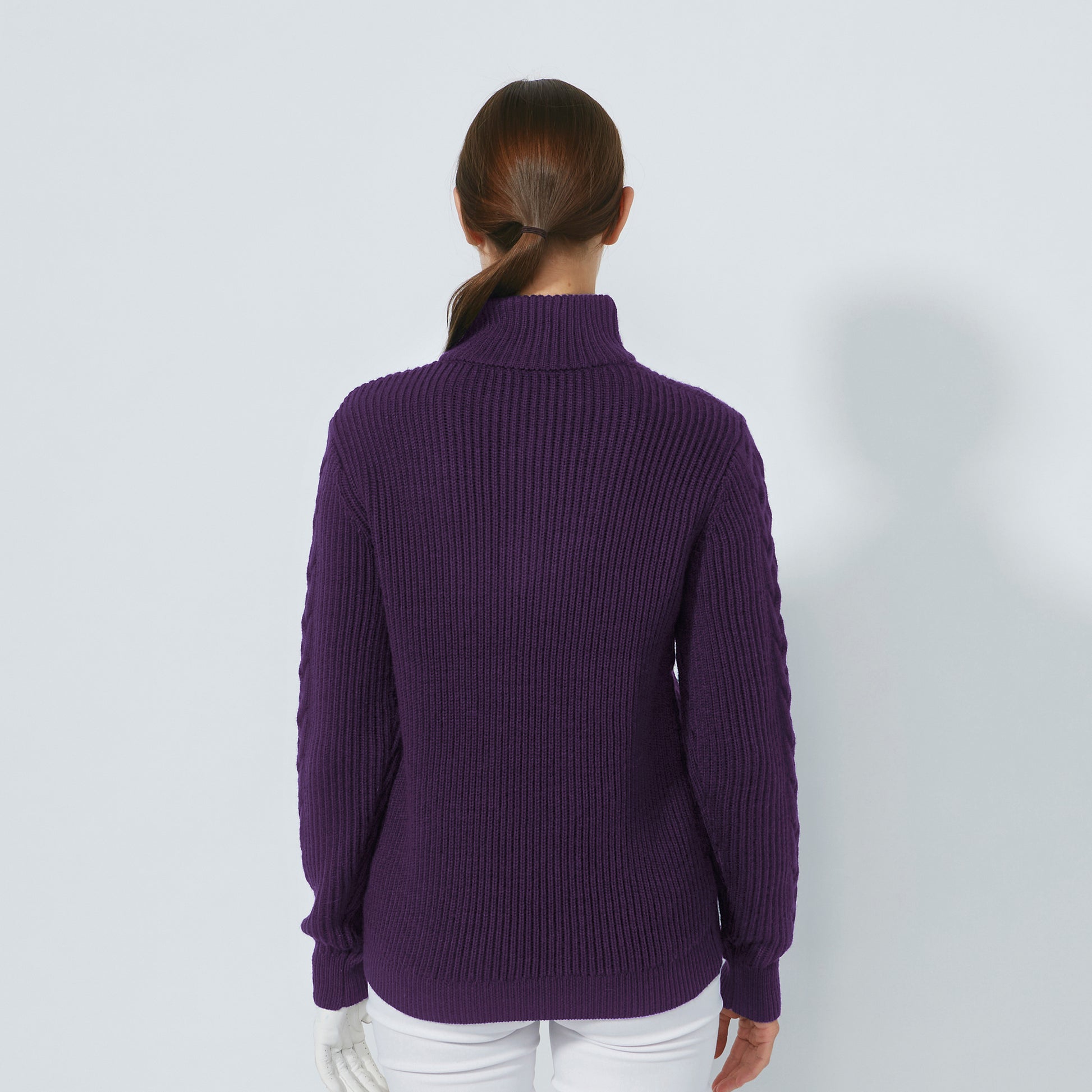 Daily Sports Ladies Half Zip Cable Knit Sweater 