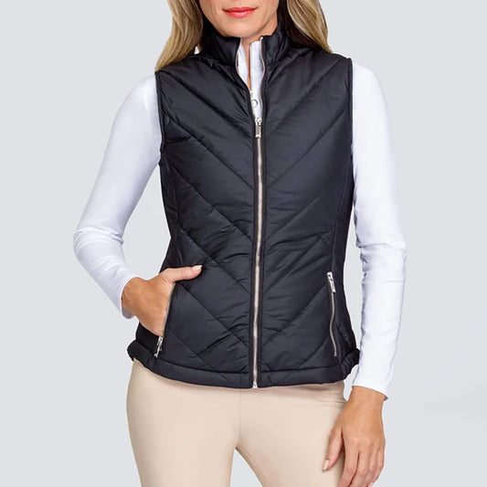 Tail Ladies Quilted Gilet in Onyx Black