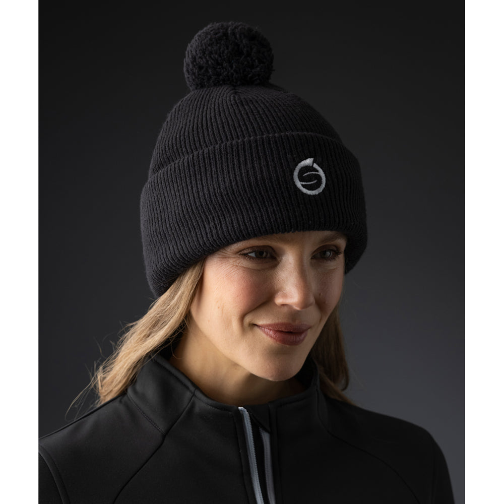 Sunderland Ladies Black Thermal Bobble Hat - Cold-Weather Comfort from Tee to Green