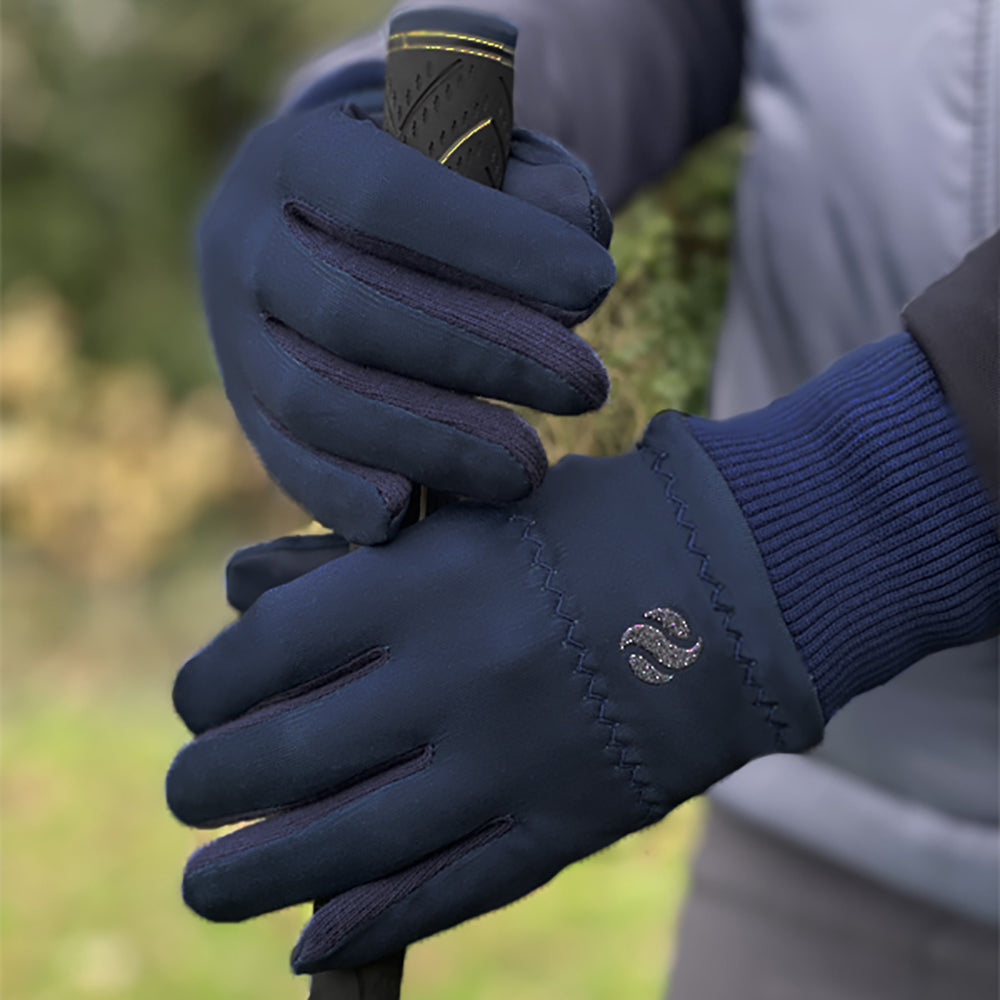 Surprizeshop Ladies Polar Stretch Thermal Gloves in Navy