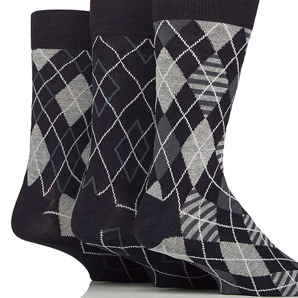 Glenmuir Mens 3-Pair Pack of Bamboo Socks in Tartan Gift Box