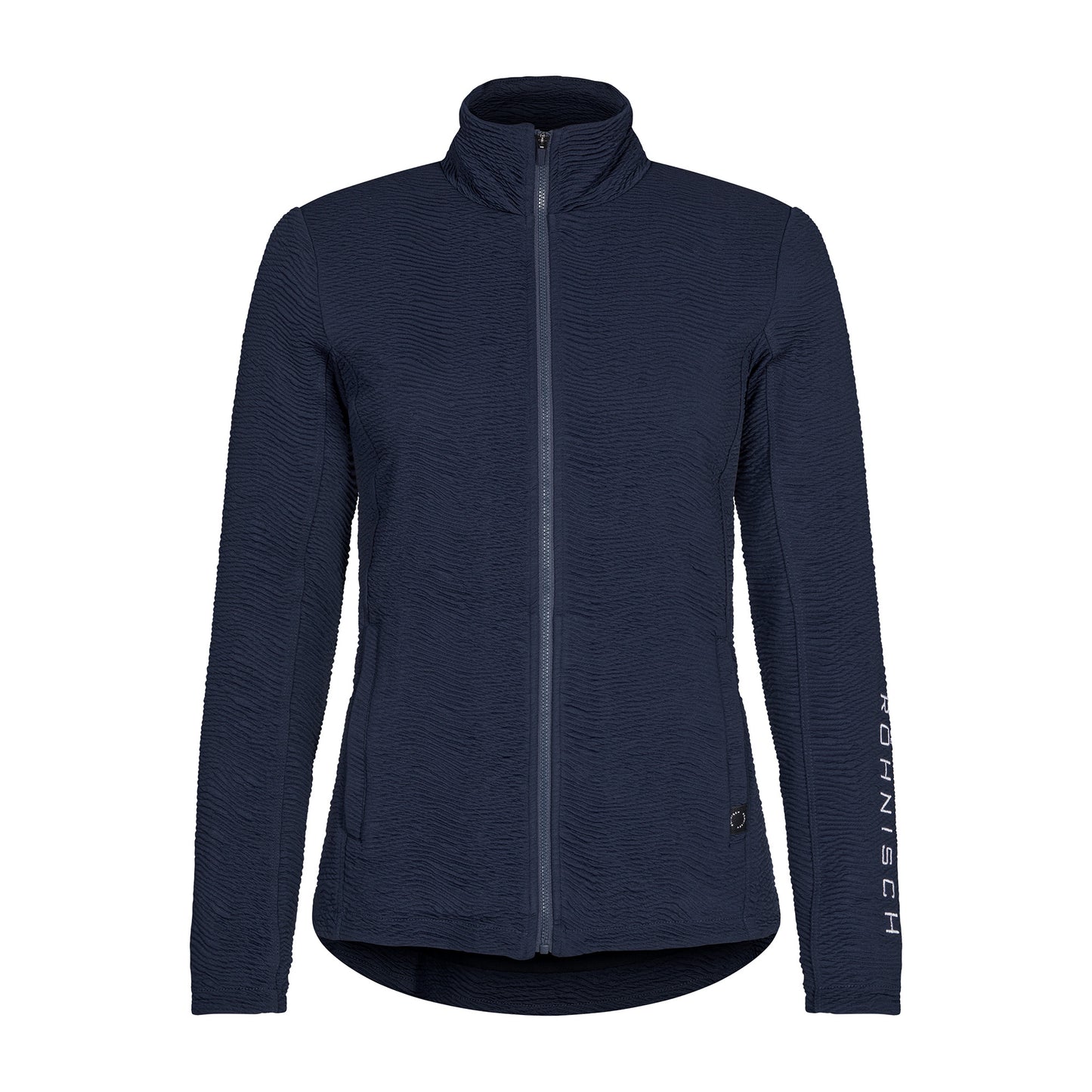 Rohnisch Ladies Fully Lined Ripple Textured Jacket in Navy - Last One XL Only Left