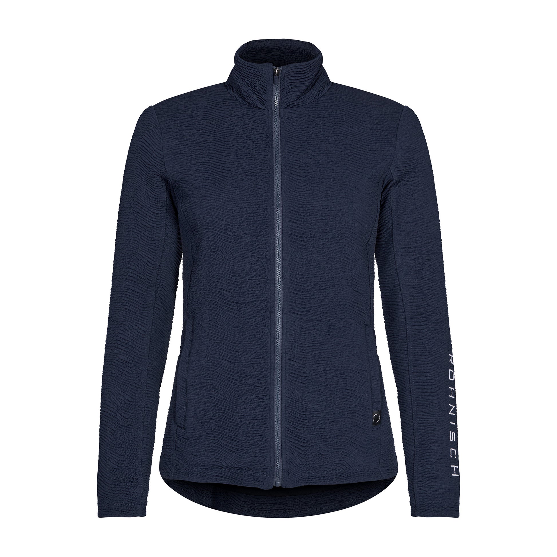 Rohnisch Ladies Fully Lined Ripple Textured Jacket in Navy - Last One XL Only Left