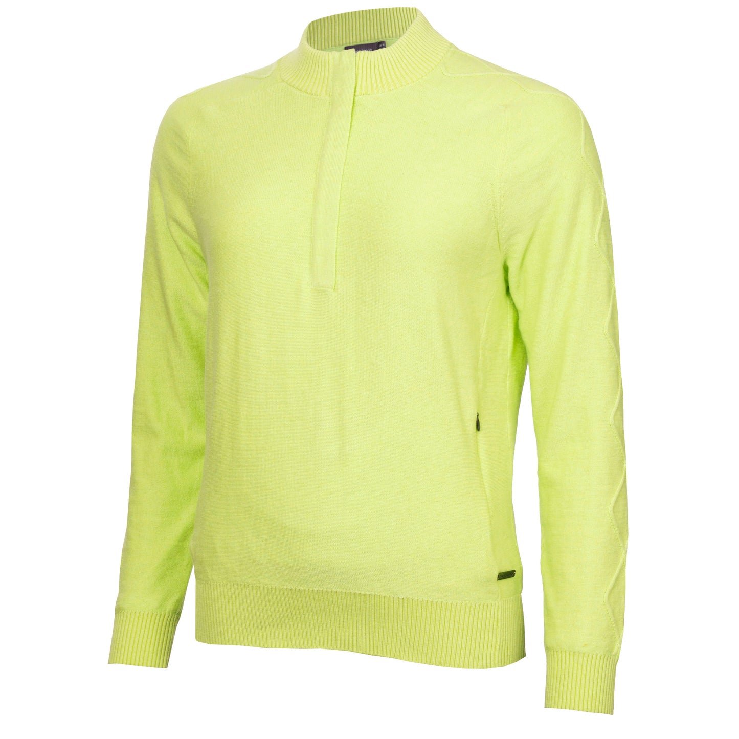 Green Lamb Ladies 1/4 Zip Cotton and Wool Blend Lined Sweater