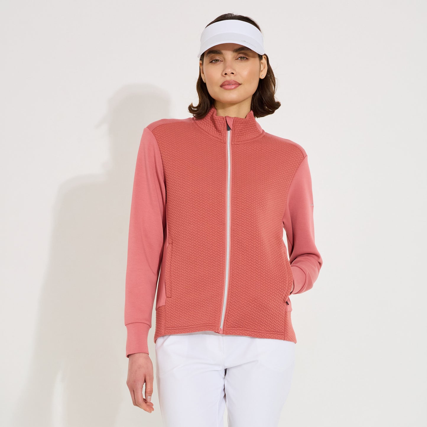 Abacus Ladies Jacquard Knit Full-Zip Fleece Mid-Layer Jacket