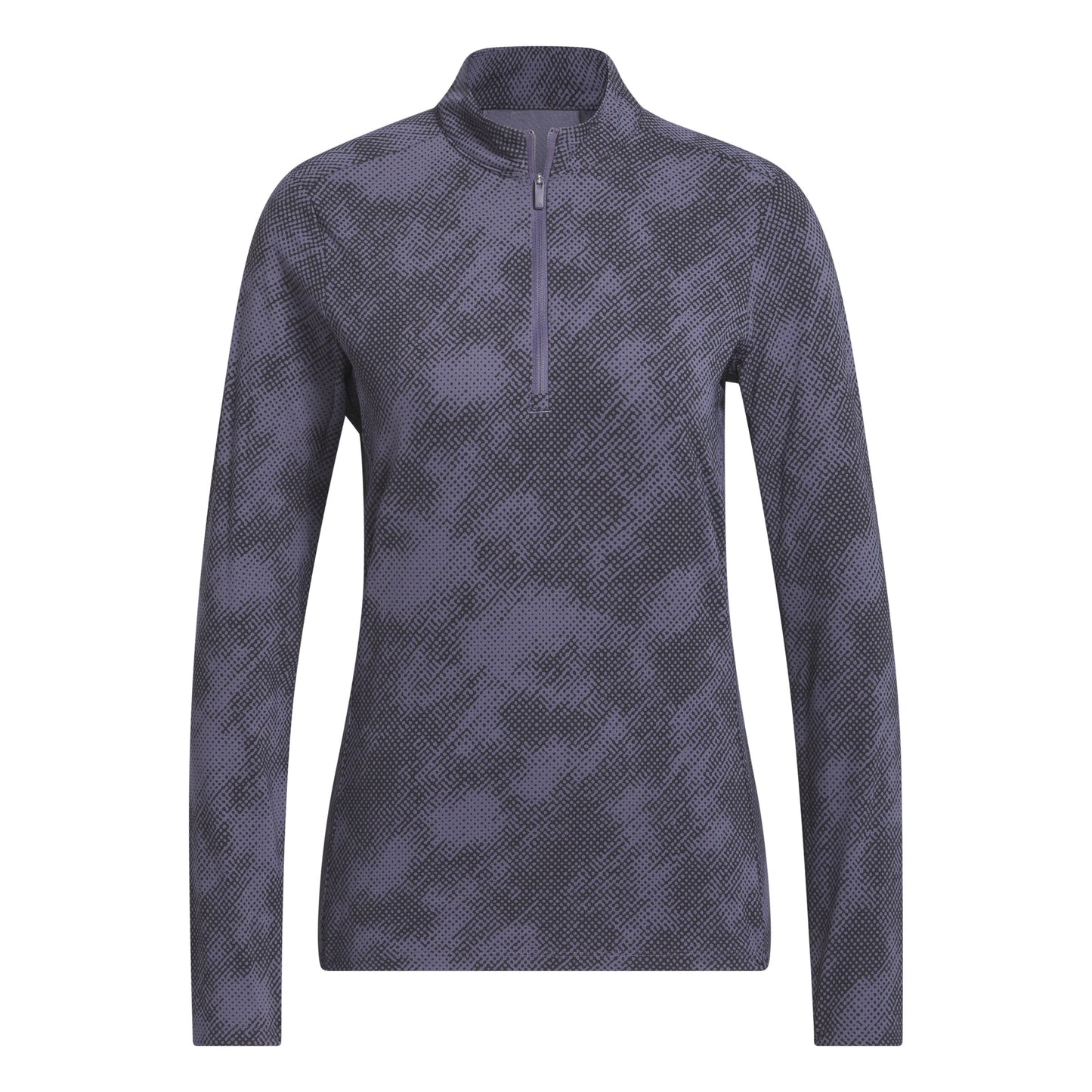 adidas Golf Ladies Zip-Neck Top with Abstract Dot Print