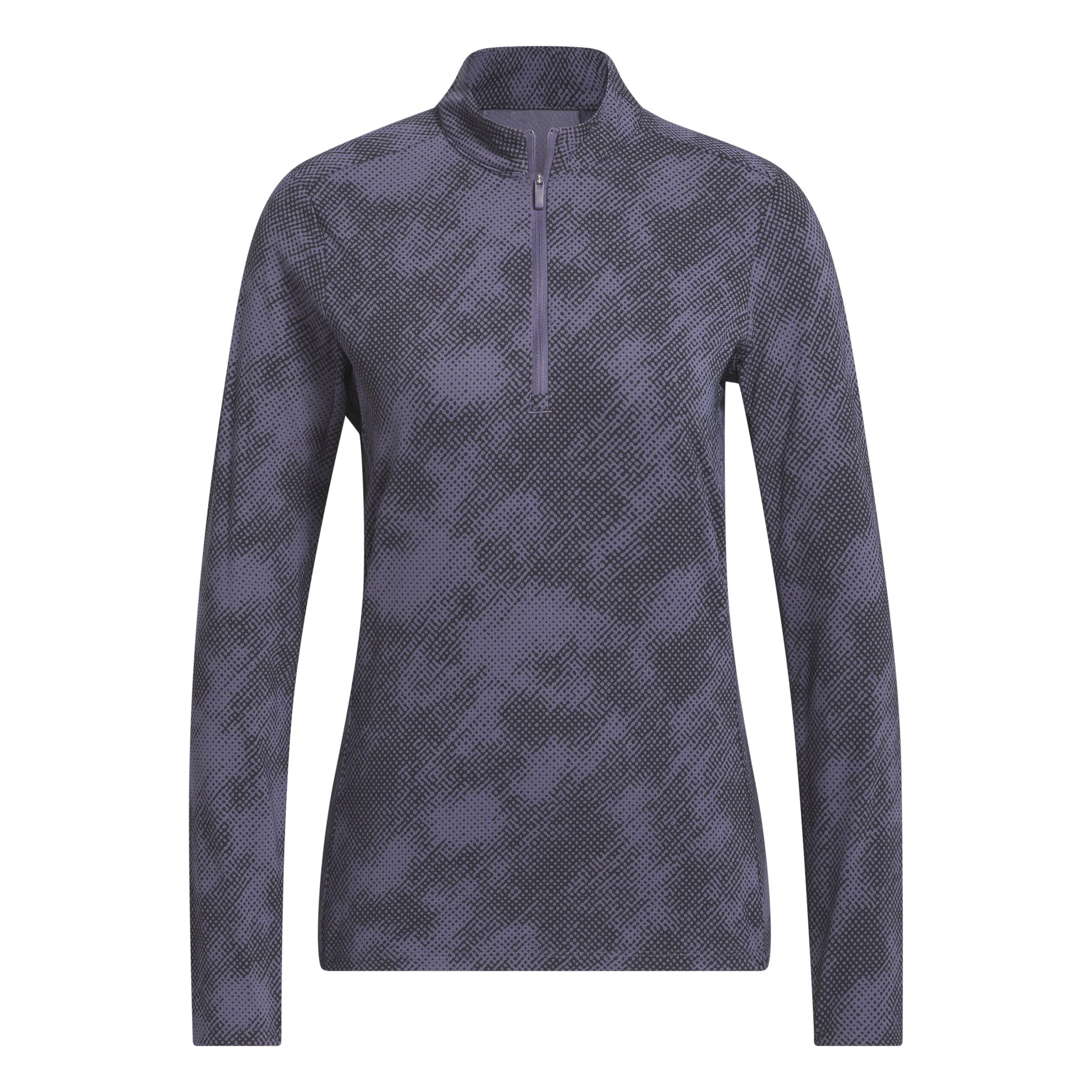adidas Golf Ladies Zip-Neck Top with Abstract Dot Print
