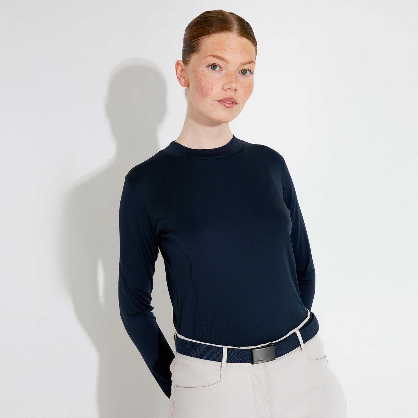 Abacus Ladies Navy Long Sleeve Top