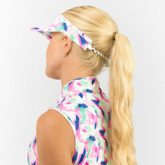 Pure Cable Adjusted Golf Visor in Abstract Nature Print