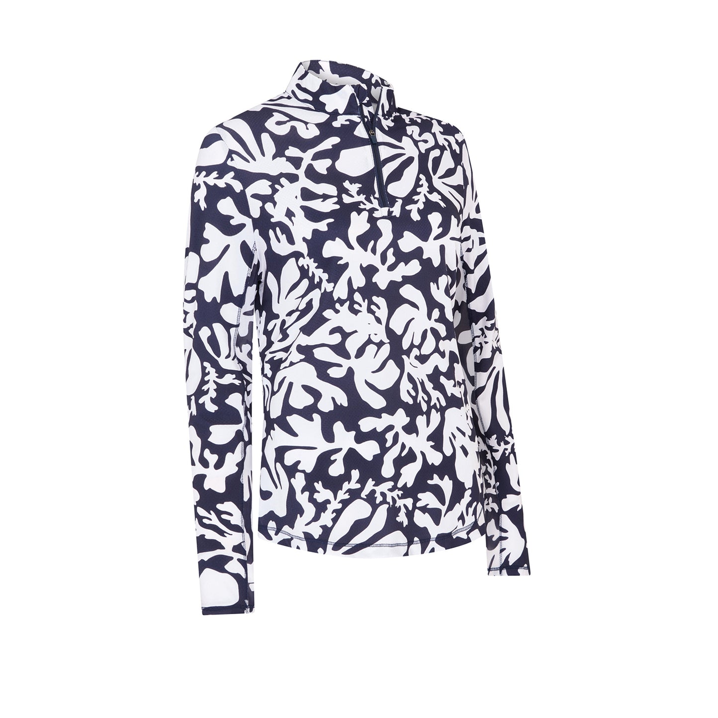 Callaway Ladies Navy Abstract Floral Print Golf Top